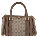 GUCCI GG Plus Supreme Hand Bag PVC Beige Gold Auth gh2146-13