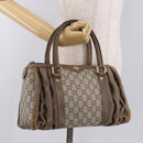 GUCCI GG Plus Supreme Hand Bag PVC Beige Gold Auth gh2146-22