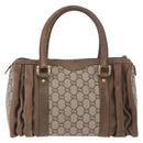 GUCCI GG Plus Supreme Hand Bag PVC Beige Gold Auth gh2146-2