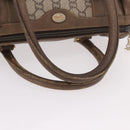 GUCCI GG Plus Supreme Hand Bag PVC Beige Gold Auth gh2146-7