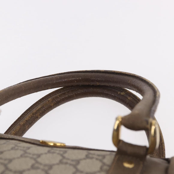 GUCCI GG Plus Supreme Hand Bag PVC Beige Gold Auth gh2146
