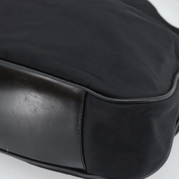 GUCCI Bamboo Hand Bag Nylon 2way Black Silver 001 1577 2615 Auth gh2147