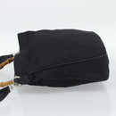 GUCCI Bamboo Hand Bag Nylon 2way Black Silver 001 1577 2615 Auth gh2147-3