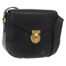 Salvatore Ferragamo Shoulder Bag Leather Black Gold Auth gh2148-1