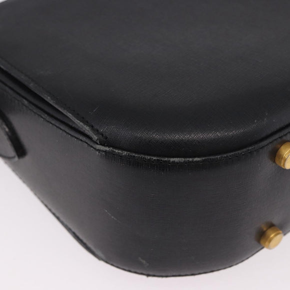Salvatore Ferragamo Shoulder Bag Leather Black Gold Auth gh2148