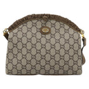GUCCI GG Plus Supreme Shoulder Bag PVC Beige Gold Auth gh2149-13