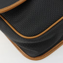 SAINT LAURENT Shoulder Bag PVC Canvas Black Gold Auth gh2150-12