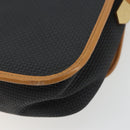 SAINT LAURENT Shoulder Bag PVC Canvas Black Gold Auth gh2150-13