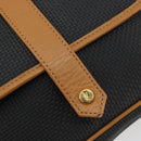 SAINT LAURENT Shoulder Bag PVC Canvas Black Gold Auth gh2150-16