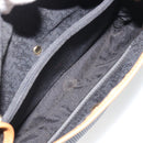 SAINT LAURENT Shoulder Bag PVC Canvas Black Gold Auth gh2150-19
