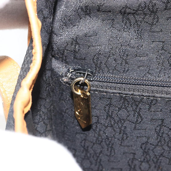 SAINT LAURENT Shoulder Bag PVC Canvas Black Gold Auth gh2150