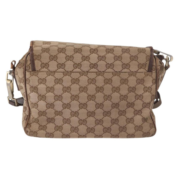 GUCCI GG Canvas Shoulder Bag Beige Gold 001 0375 Auth gh2152