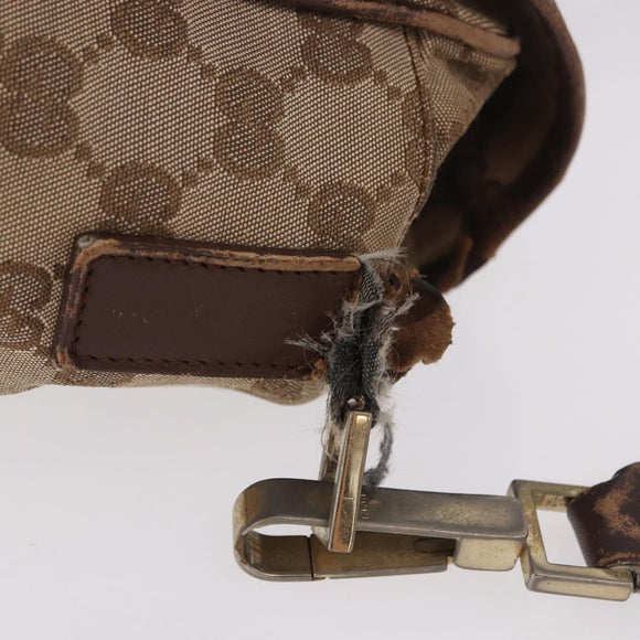 GUCCI GG Canvas Shoulder Bag Beige Gold 001 0375 Auth gh2152