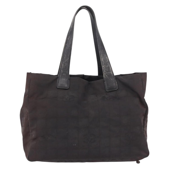 CHANEL New Travel Line Tote Bag Nylon Black CC Auth gh2153