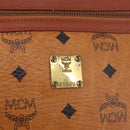 MCM Logogram Vicetos Clutch Bag PVC Leather Brown Gold Auth gh2154-12