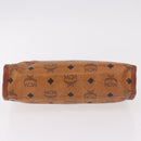 MCM Logogram Vicetos Clutch Bag PVC Leather Brown Gold Auth gh2154-6