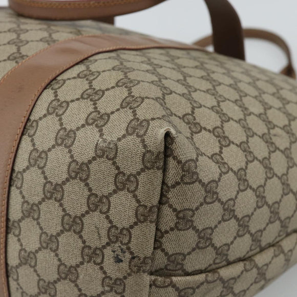 GUCCI GG Supreme Boston Bag Beige Gold 012 1095 6080 Auth gh2155