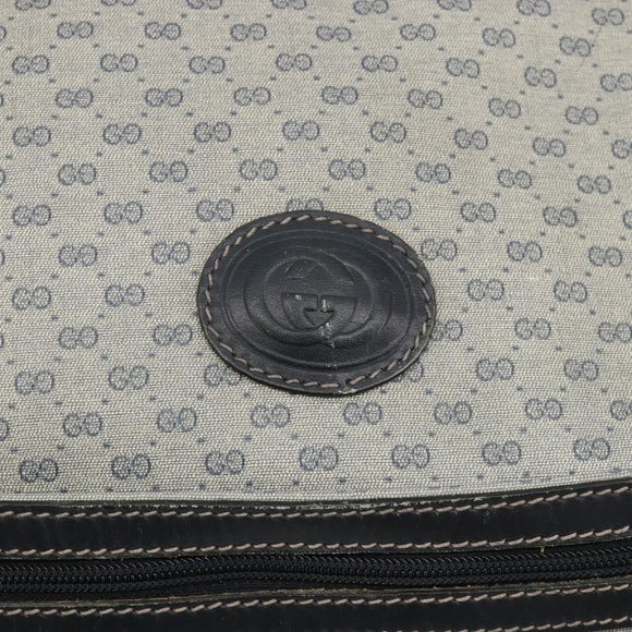 GUCCI Micro GG Supreme Boston Bag PVC Navy Gold 012 39 0079 Auth gh2157