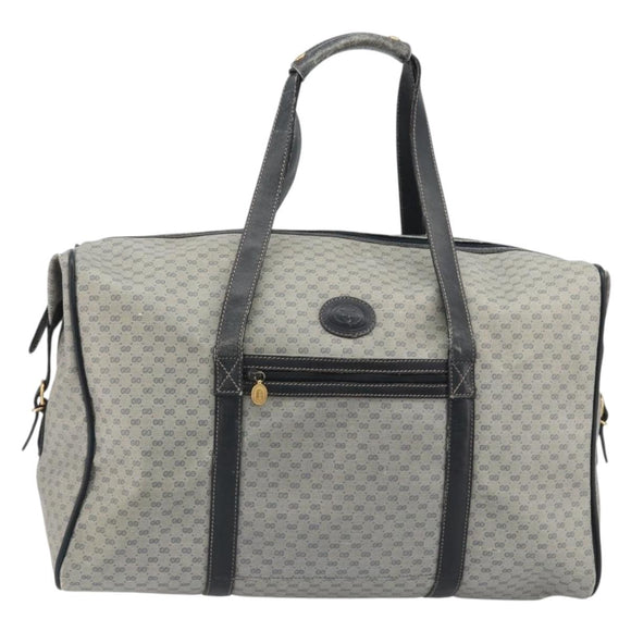 GUCCI Micro GG Supreme Boston Bag PVC Navy Gold 012 39 0079 Auth gh2157