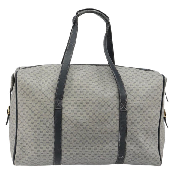 GUCCI Micro GG Supreme Boston Bag PVC Navy Gold 012 39 0079 Auth gh2157