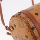 MCM Vicetos Logogram Shoulder Bag PVC Brown Gold Auth gh2158-10