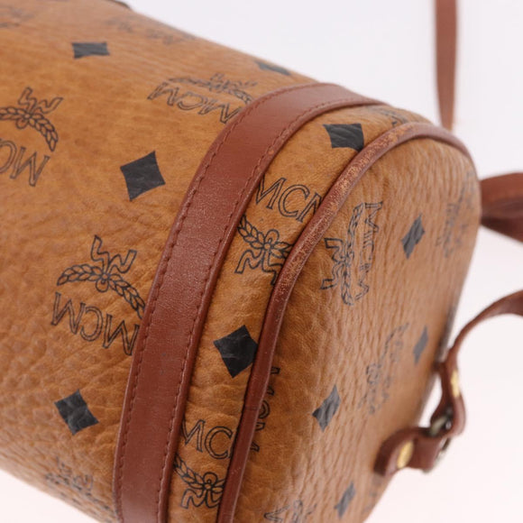 MCM Vicetos Logogram Shoulder Bag PVC Brown Gold Auth gh2158