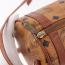 MCM Vicetos Logogram Shoulder Bag PVC Brown Gold Auth gh2158-15