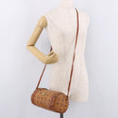 MCM Vicetos Logogram Shoulder Bag PVC Brown Gold Auth gh2158-19