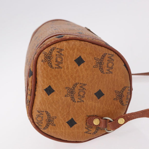MCM Vicetos Logogram Shoulder Bag PVC Brown Gold Auth gh2158
