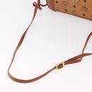 MCM Vicetos Logogram Shoulder Bag PVC Brown Gold Auth gh2158-7