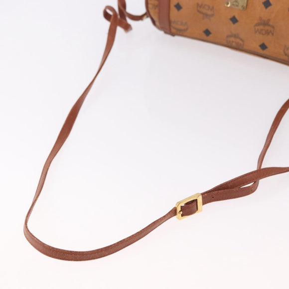 MCM Vicetos Logogram Shoulder Bag PVC Brown Gold Auth gh2158