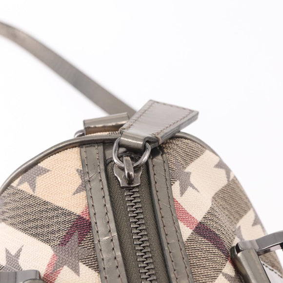 BURBERRY Nova Check Hand Bag PVC 2way Beige Auth gh2159A