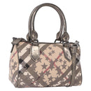 BURBERRY Nova Check Hand Bag PVC 2way Beige Auth gh2159A-1