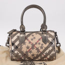 BURBERRY Nova Check Hand Bag PVC 2way Beige Auth gh2159A-12