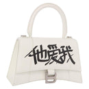 BALENCIAGA Hand Bag Leather White Silver 593546 Auth gh2160A-1