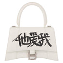 BALENCIAGA Hand Bag Leather White Silver 593546 Auth gh2160A-13