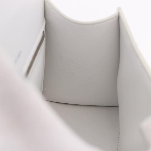 BALENCIAGA Hand Bag Leather White Silver 593546 Auth gh2160A