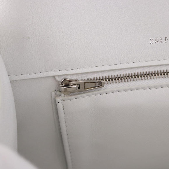 BALENCIAGA Hand Bag Leather White Silver 593546 Auth gh2160A