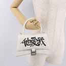 BALENCIAGA Hand Bag Leather White Silver 593546 Auth gh2160A-25