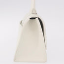 BALENCIAGA Hand Bag Leather White Silver 593546 Auth gh2160A-4