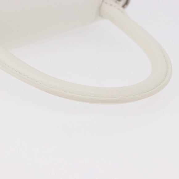 BALENCIAGA Hand Bag Leather White Silver 593546 Auth gh2160A