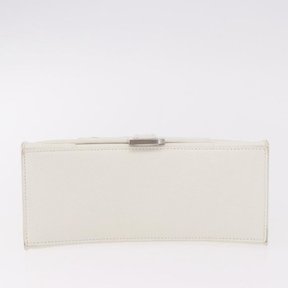 BALENCIAGA Hand Bag Leather White Silver 593546 Auth gh2160A
