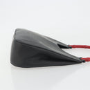 GUCCI Bamboo Hand Bag Leather Black Red Silver 001 3739 Auth gh2164A-4