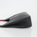 GUCCI Bamboo Hand Bag Leather Black Red Silver 001 3739 Auth gh2164A-5