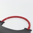 GUCCI Bamboo Hand Bag Leather Black Red Silver 001 3739 Auth gh2164A-8
