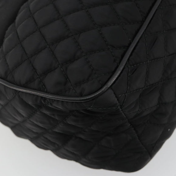 Salvatore Ferragamo Hand Bag Nylon Black Silver Auth gh2165A