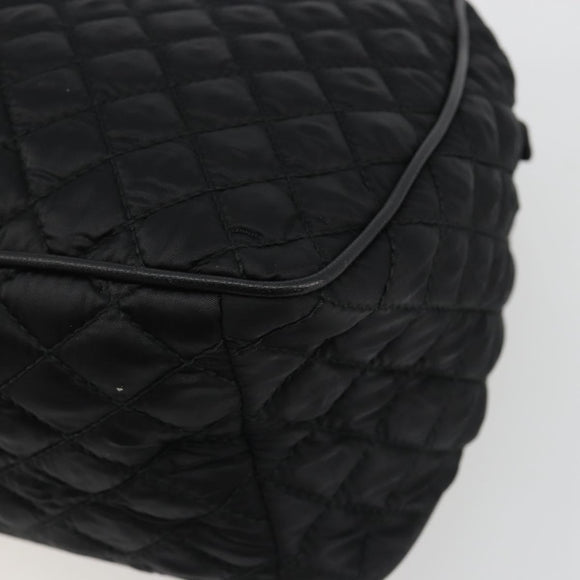 Salvatore Ferragamo Hand Bag Nylon Black Silver Auth gh2165A