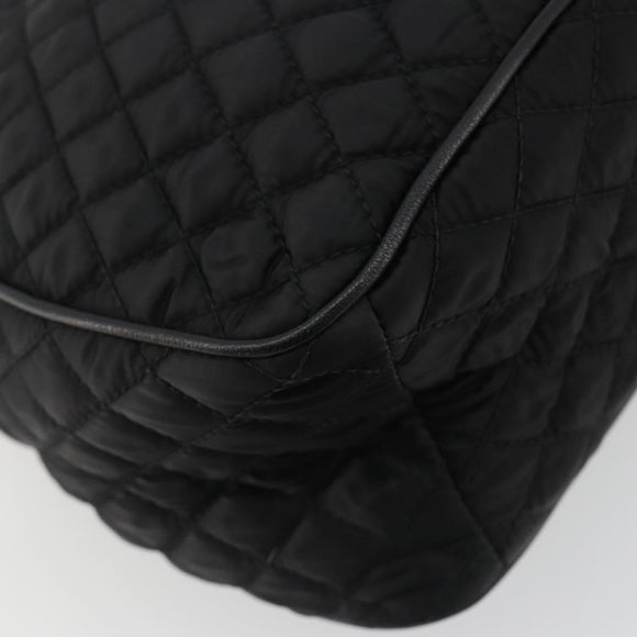 Salvatore Ferragamo Hand Bag Nylon Black Silver Auth gh2165A