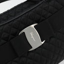Salvatore Ferragamo Hand Bag Nylon Black Silver Auth gh2165A-17