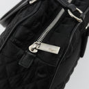Salvatore Ferragamo Hand Bag Nylon Black Silver Auth gh2165A-10